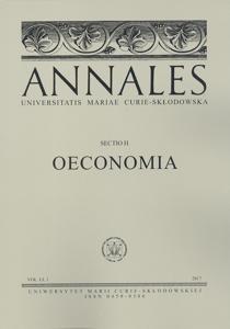 Okładka: Annales UMCS, sec. H (Oeconomia), vol. LI, 1