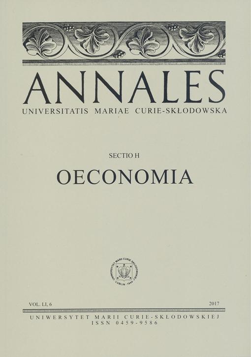 Okładka: Annales UMCS, sec. H (Oeconomia), vol. LI, 6