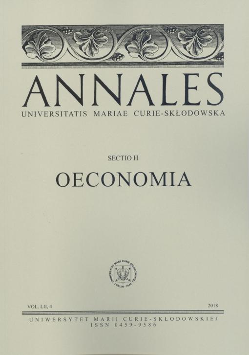 Okładka: Annales UMCS, sec. H (Oeconomia), vol. LII, 4