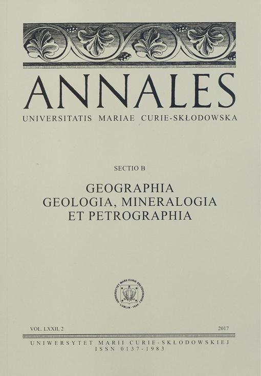 Okładka: Annales UMCS, sec. B (Geographia, Geologia, Mineralogia et Petrographia), vol. LXXII, 2