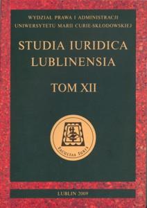 Okładka: Studia Iuridica Lublinensia, t. 12