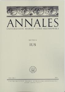 Okładka: Annales UMCS, sec. G (Ius), vol. LXII, 1