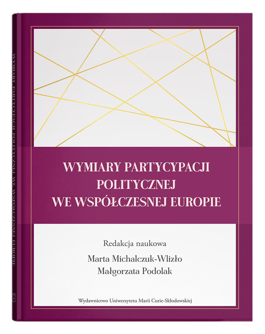 Okładka: Wymiary partycypacji politycznej we współczesnej Europie