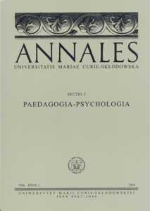 Okładka: Annales UMCS, sec. J (Paedagogia-Psychologia), vol. XXVII, 2