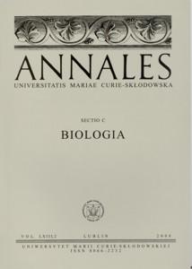 Okładka: Annales UMCS, sec. C (Biologia), vol. LXIII, 2