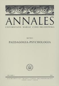 Okładka: Annales UMCS, sec. J (Pedagogia-Psychologia), vol. XXIX, 1: Nowe tendencje w pracy socjalnej. Problemy kształcenia i działania